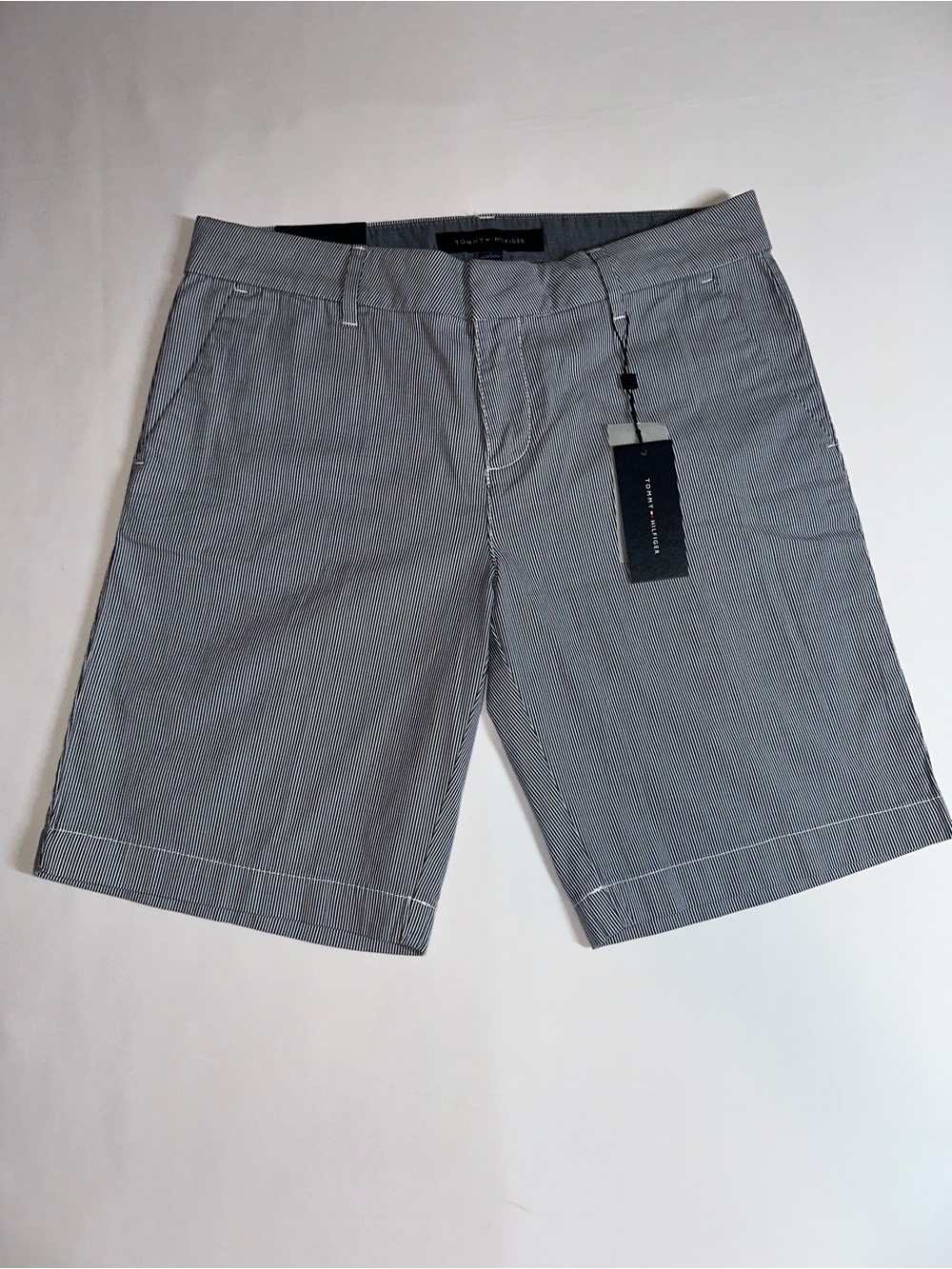 Tommy Hilfiger Navy Pinstripe Women's 9” Hollywood Bermuda Shorts